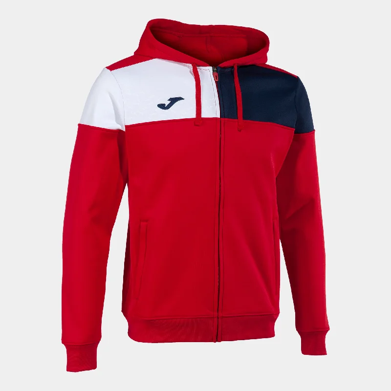 Joma Crew V Hoodie Jacket (Red/Dark Navy/White)