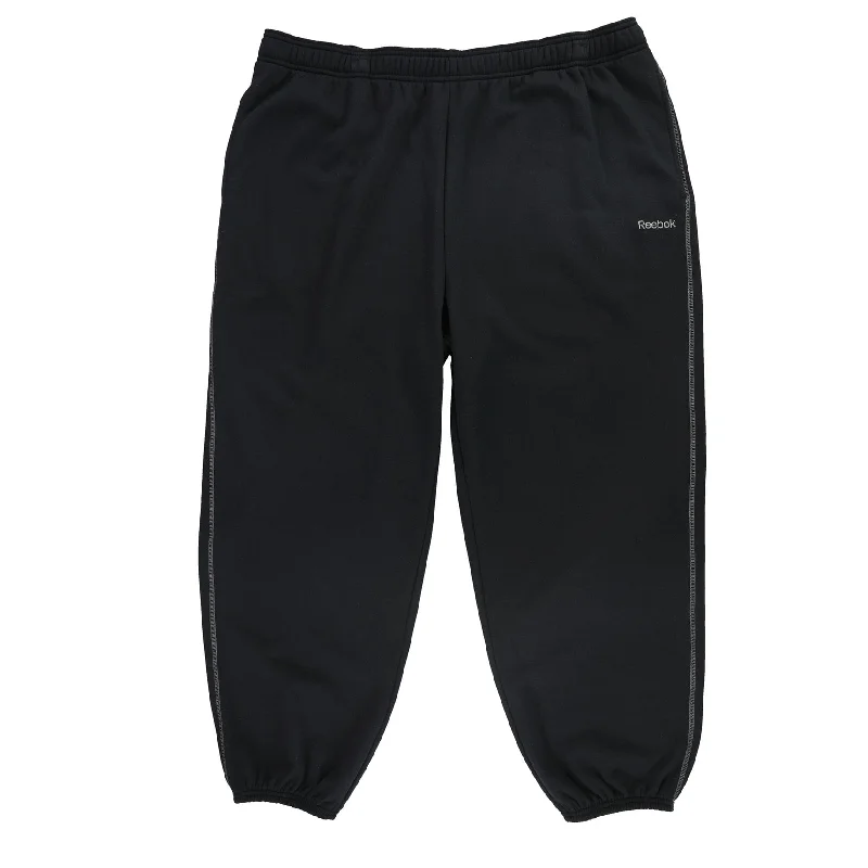 Reebok Mens Contrast Athletic Jogger Pants, Black, XX-Large