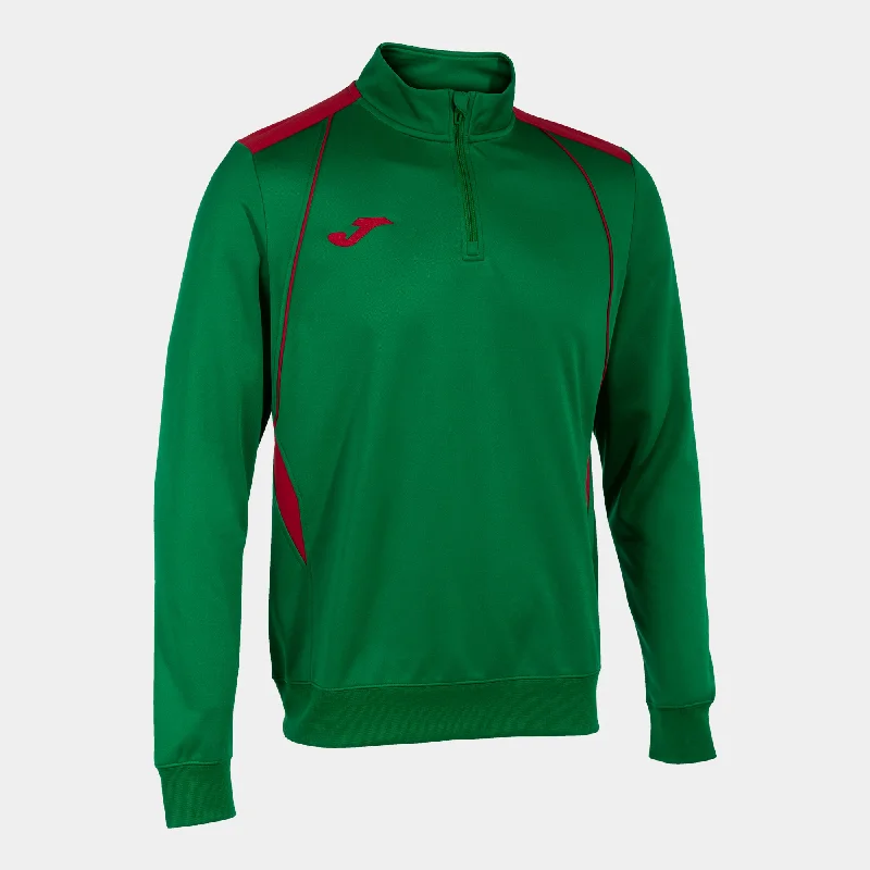 Joma Championship VII 1/2 Zip Sweatshirt (Green Medium/Red)