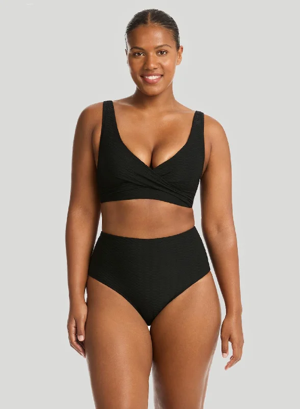 Sea Level: Honeycomb High Waist Bikini Pant Black