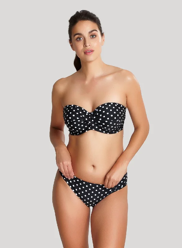 Panache Swimwear: Anya Spot Gathered Pant Black White