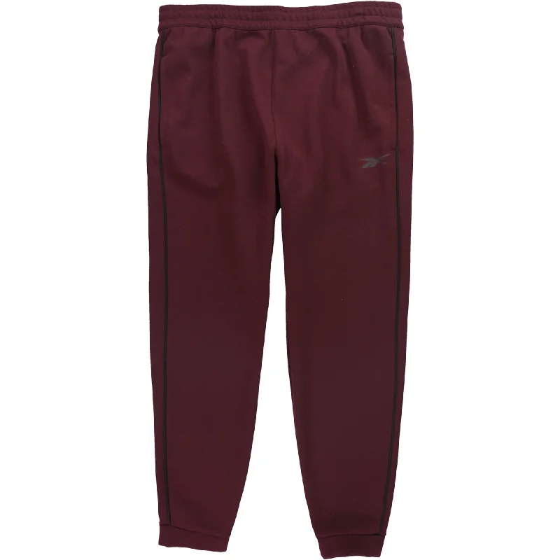 Reebok Mens Workout Ready Double Knit Athletic Sweatpants, Red, Large