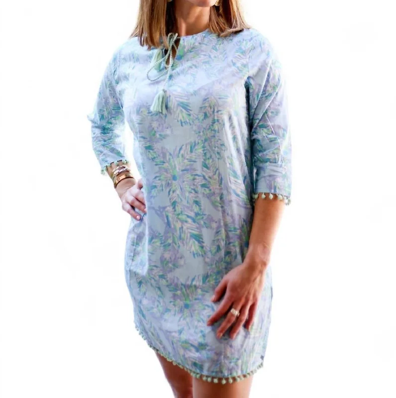 Panama Tunic Cover Up In Blue