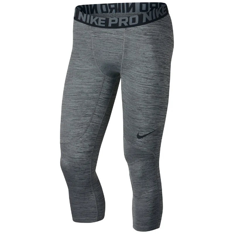 Nike Mens Pro Cropped Compression Athletic Pants, Grey, X-Large