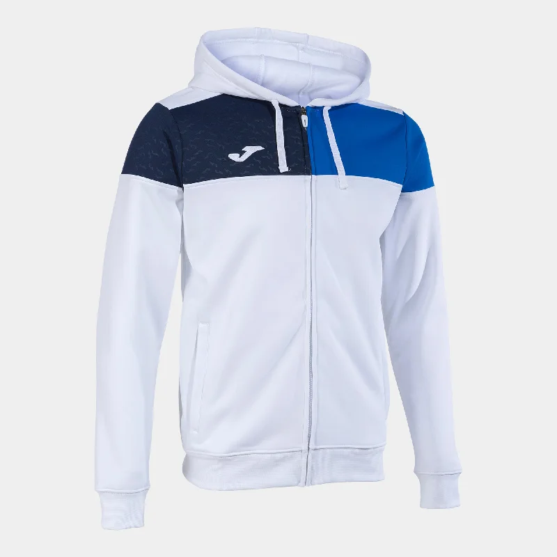 Joma Crew V Hoodie Jacket (White/Royal/Dark Navy)