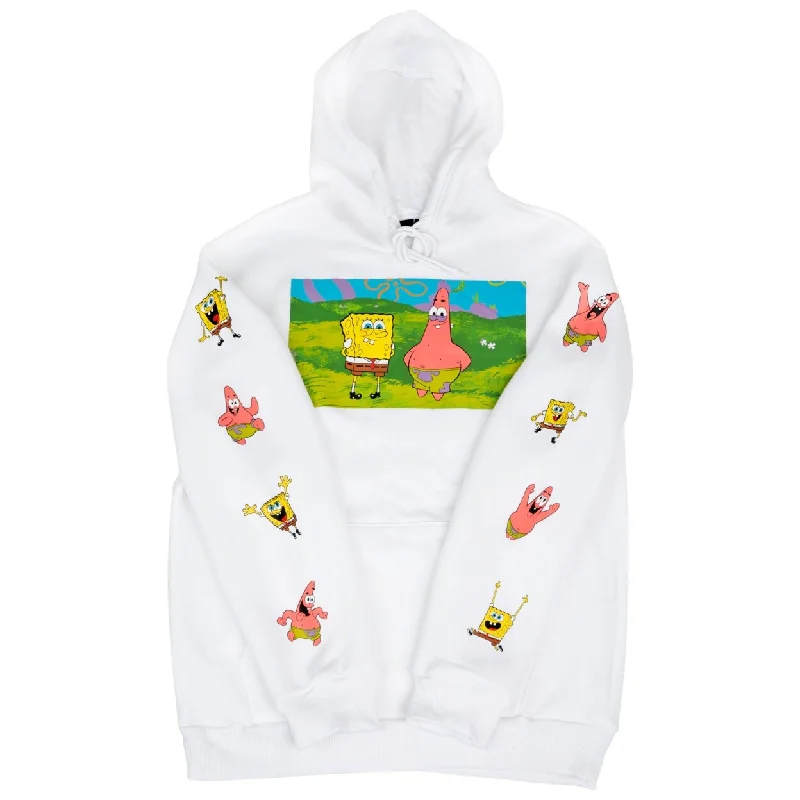 Spongebob Squarepants And Patrick Hoodie With Sleeve Prints