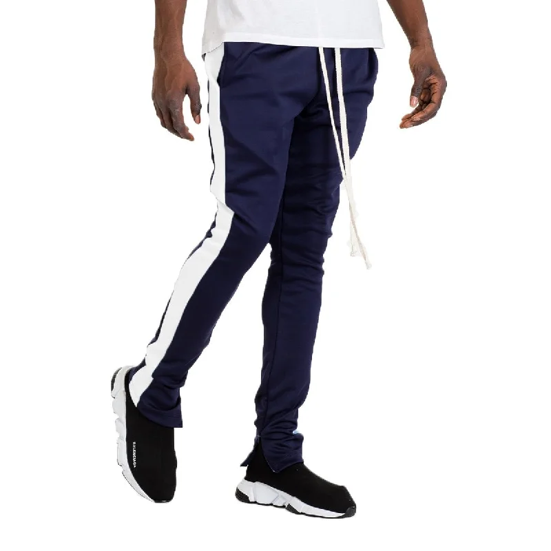 Classic Slim Fit Track Pants Navy/ White