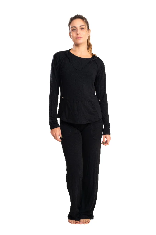 Bora-Bora Comfy Pants, Black, Fleece Viscose