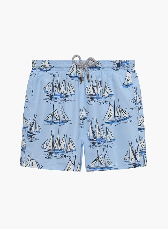 Boys Swimshorts in Blue Sailboat