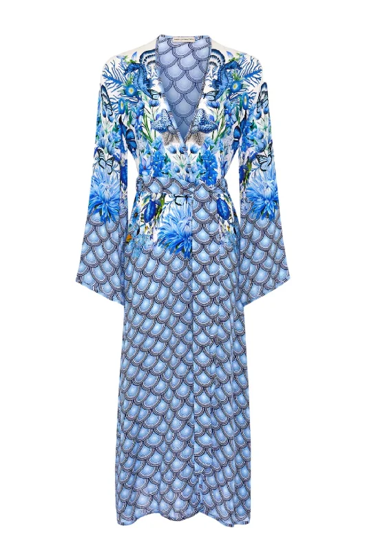 Women's Cote D'azur Kimono/cover Up In Blue