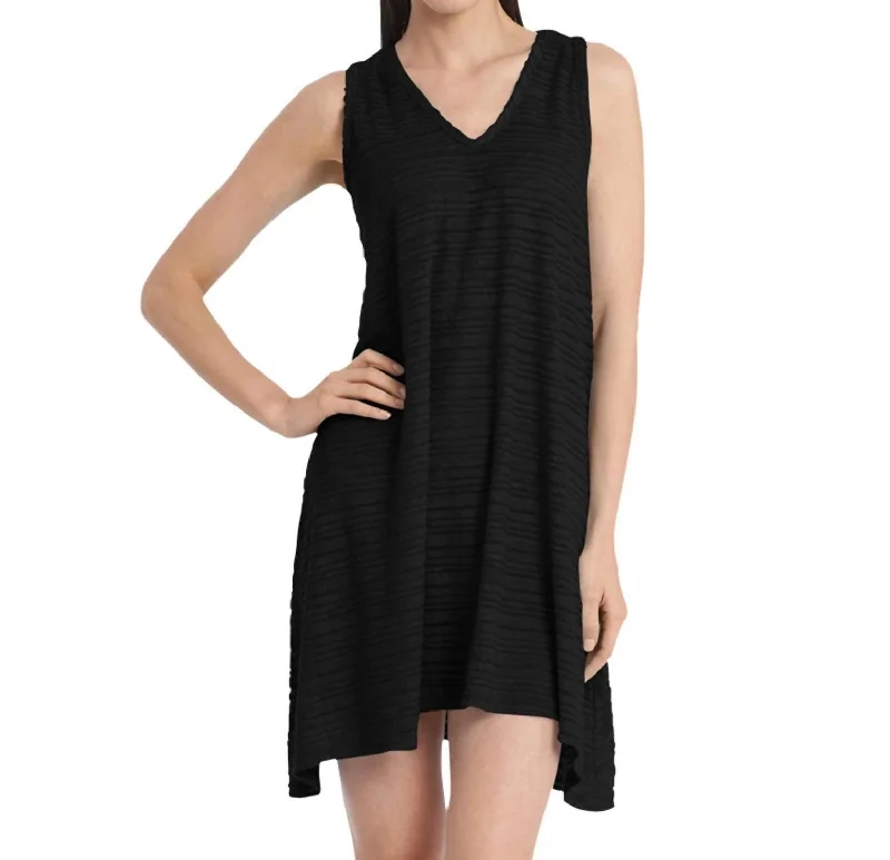 Belize V-Neck Handkerchief Cover Up In Black