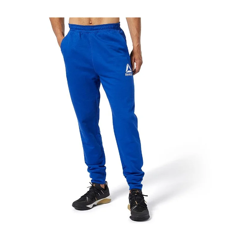 Reebok Mens Essential Logo Athletic Jogger Pants, Blue, X-Small