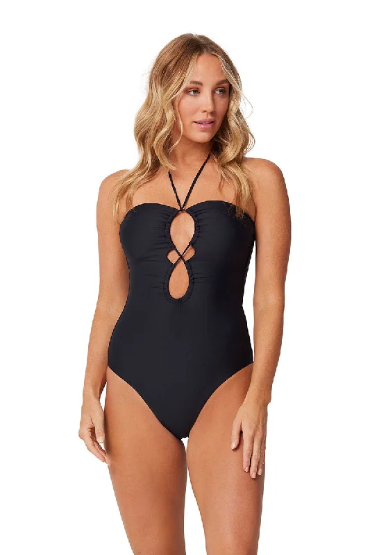 ML Keyhole Bandeau One Piece Black