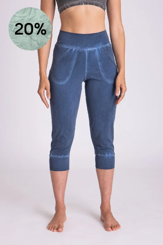 Stonewash Slouchy Capri Pants