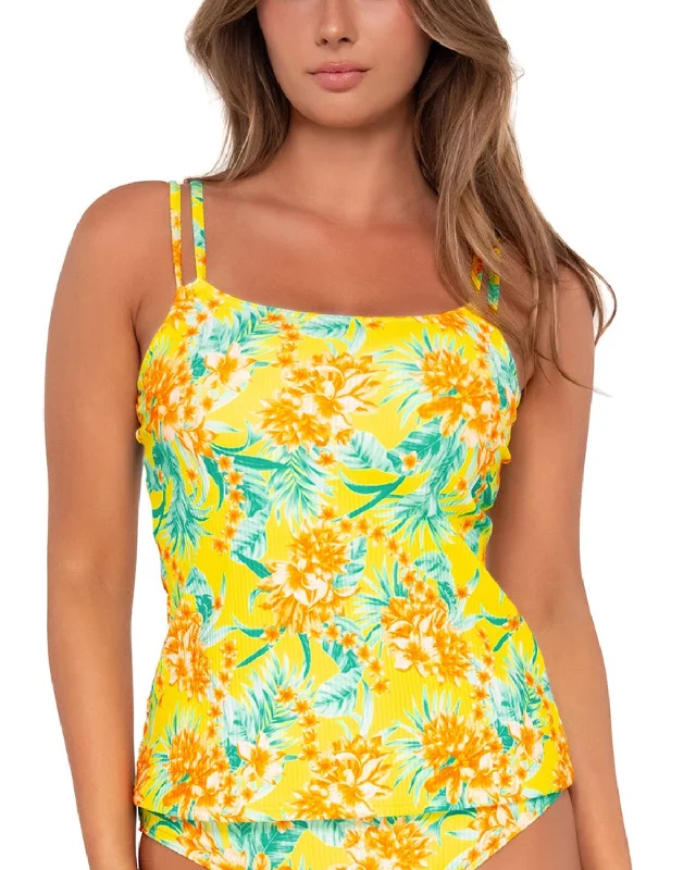 2024 Sunsets Golden Tropics Sandbar Rib Taylor Tankini Top - 75