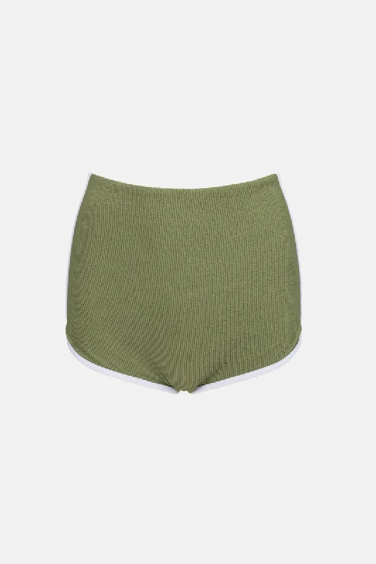 Essential Rib Contrast Surf Short Olive