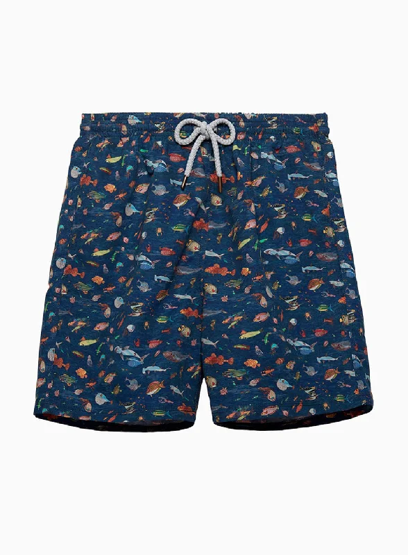 Mens Daddy & Me Swimshorts in Aquarium