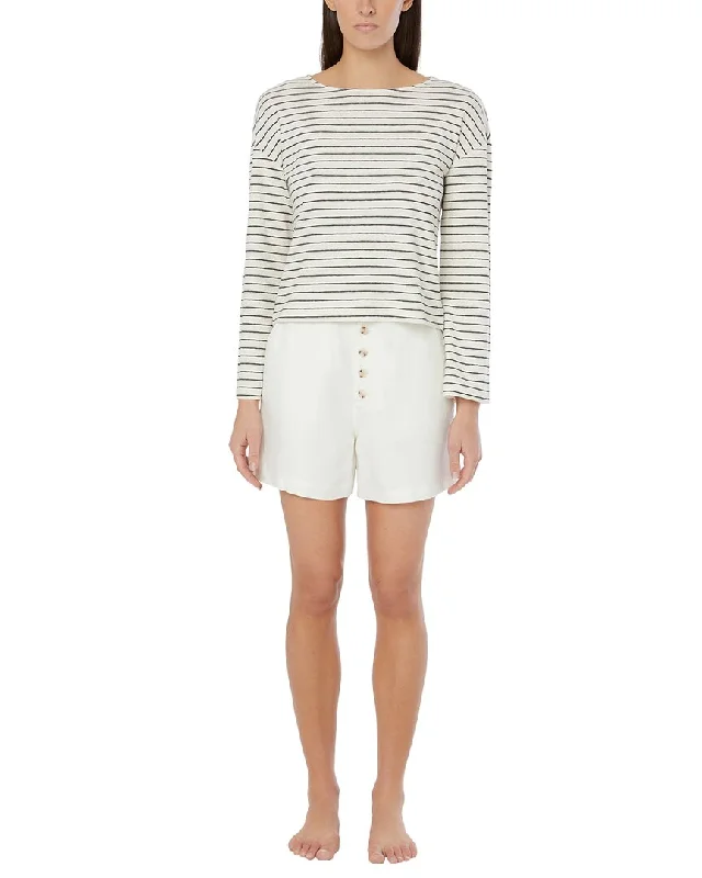 Onia Linen-Blend Jersey Boatneck Top