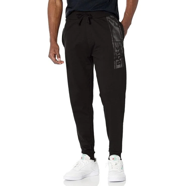 HUGO BOSS Authentic Pants Black Cotton Tonal Logo Track Joggers