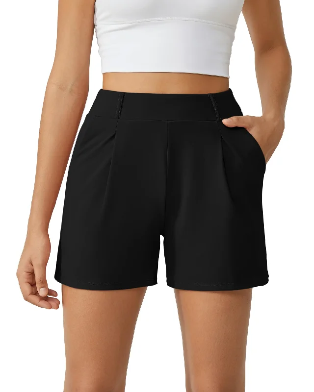 High-Waisted Casual Suit Shorts