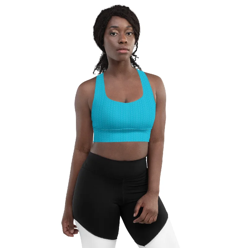 Lagoon Blue Longline Sports Bra