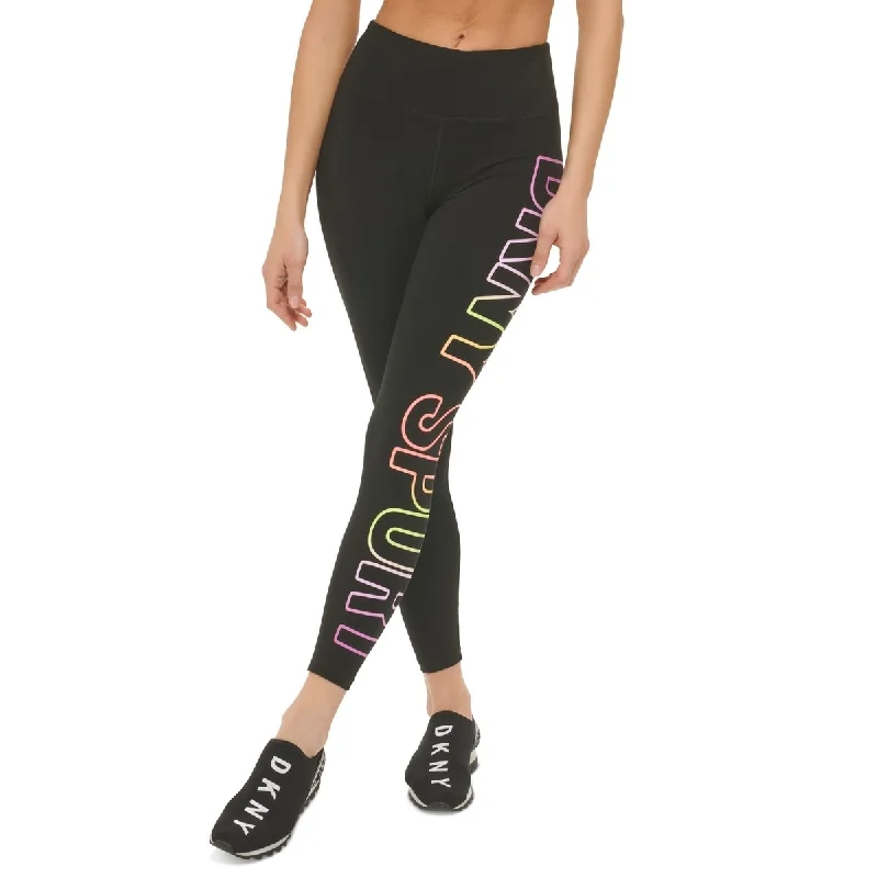 DKNY Women's Exploded Ombre Logo 7/8 Leggings Black Size X-Small - XS