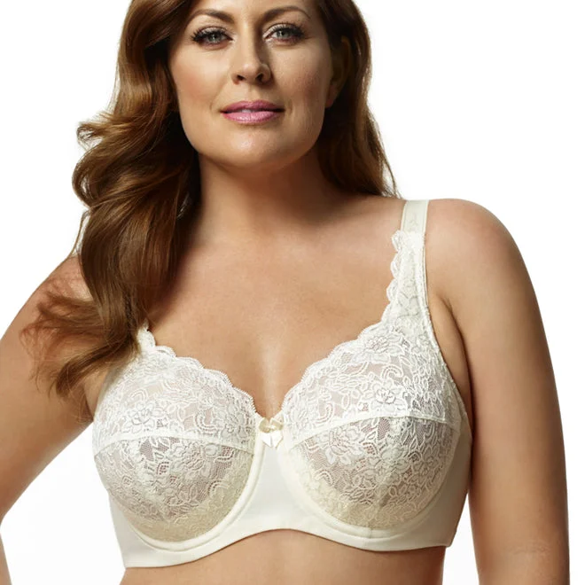 ELILA 2311 STRETCH LACE UNDERWIRE FULL CUP BRA