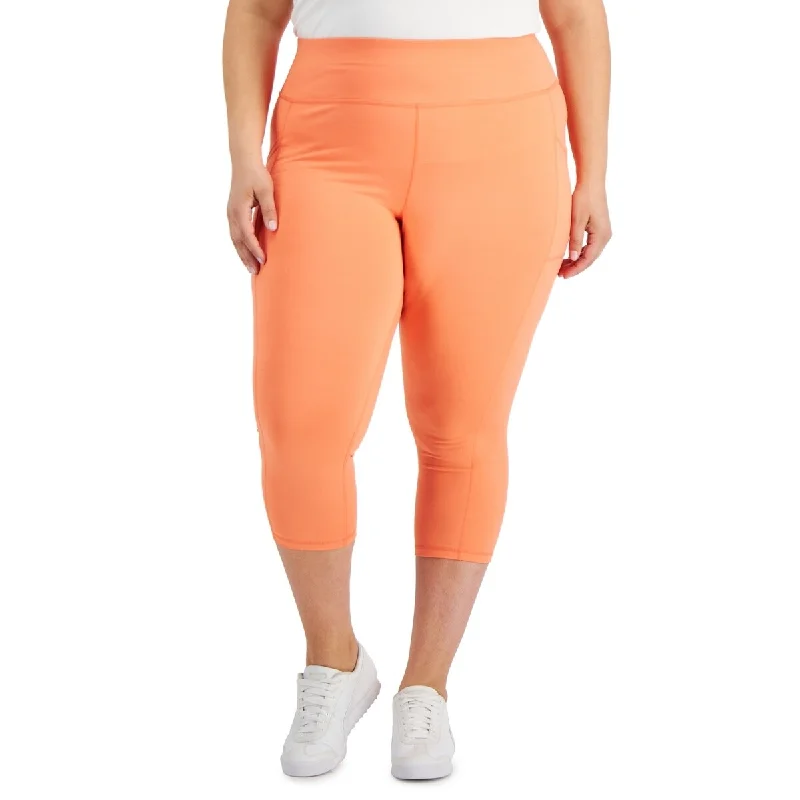 ID Ideology Women's Cropped Leggings Orange Size 3X