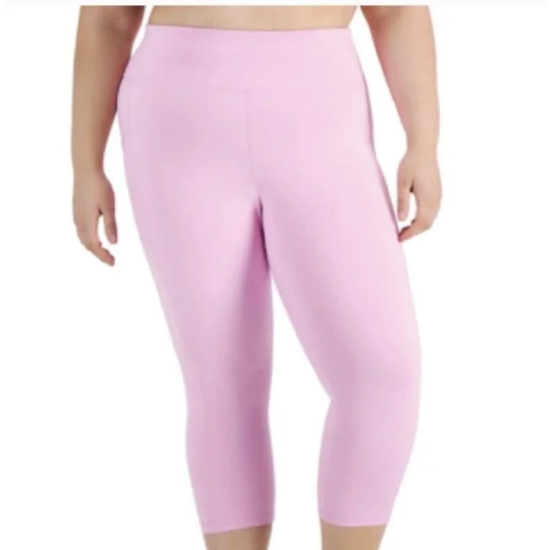 ID Ideology Women's Cropped Leggings Pink Size 3X