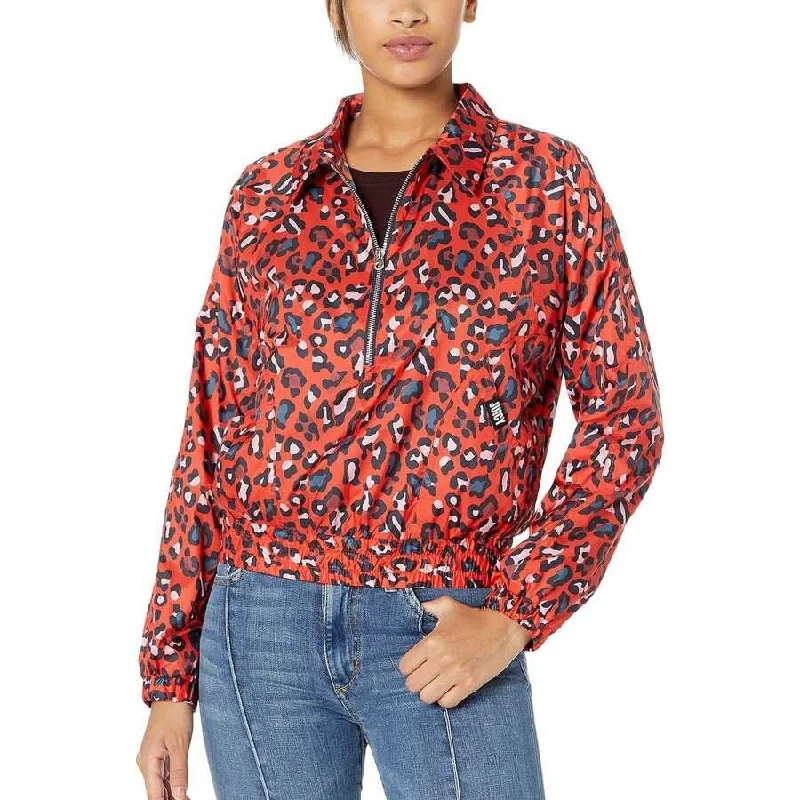 Juicy Couture Women's Psycho Hyper Leopard Track Jacket Red Size Extra Large