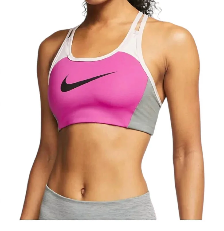 Swoosh Active Spots Bra In Fuchsia