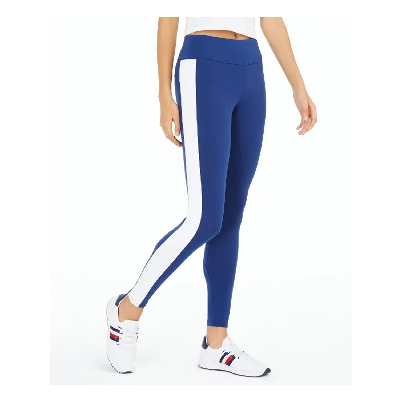 Tommy Hilfiger Women's Color Block Straight Leg Leggings Blue Size X-Small